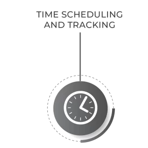 clock inside grey circle